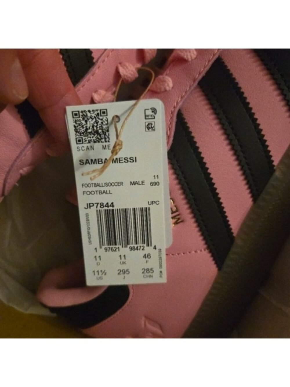 Adidas Samba Messi Men Size 11.5 Miami CF Pink Black And Gum JP7844 072026 - Picture 9 of 11
